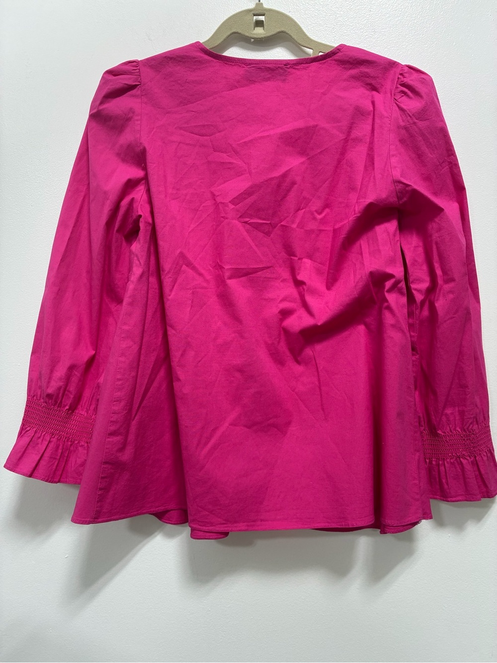 Pomander Place V-Neck Puff Sleeve Tunic in Hot Pink - Picture 9 of 9